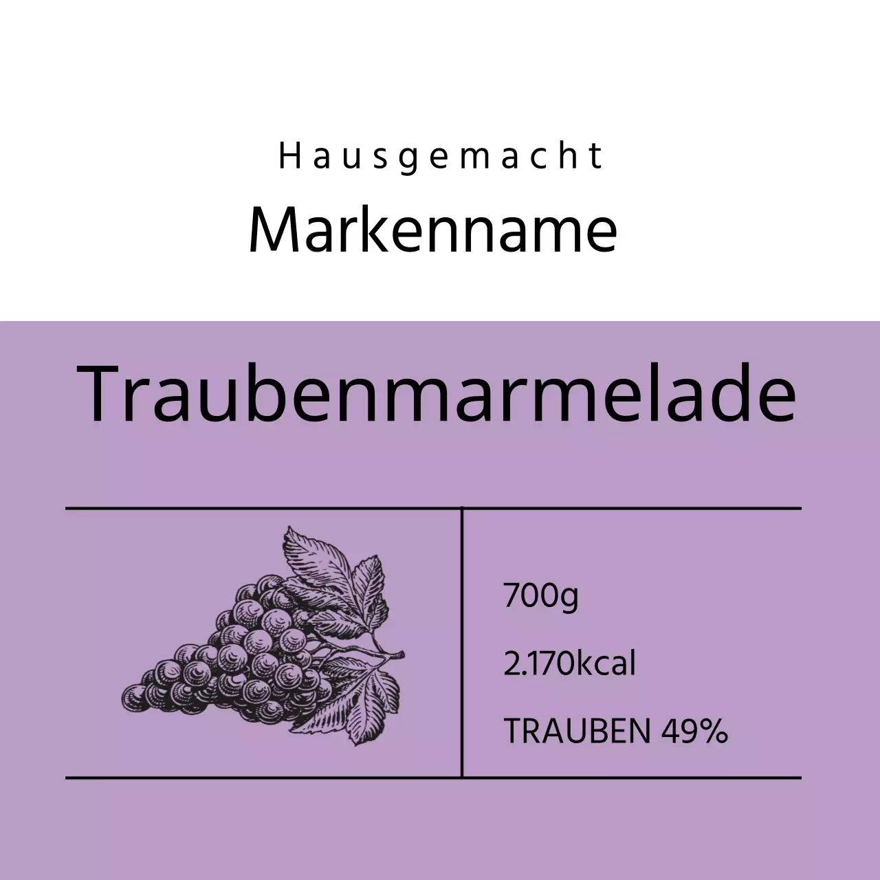 Etiketten für Traubenkonfitüre
