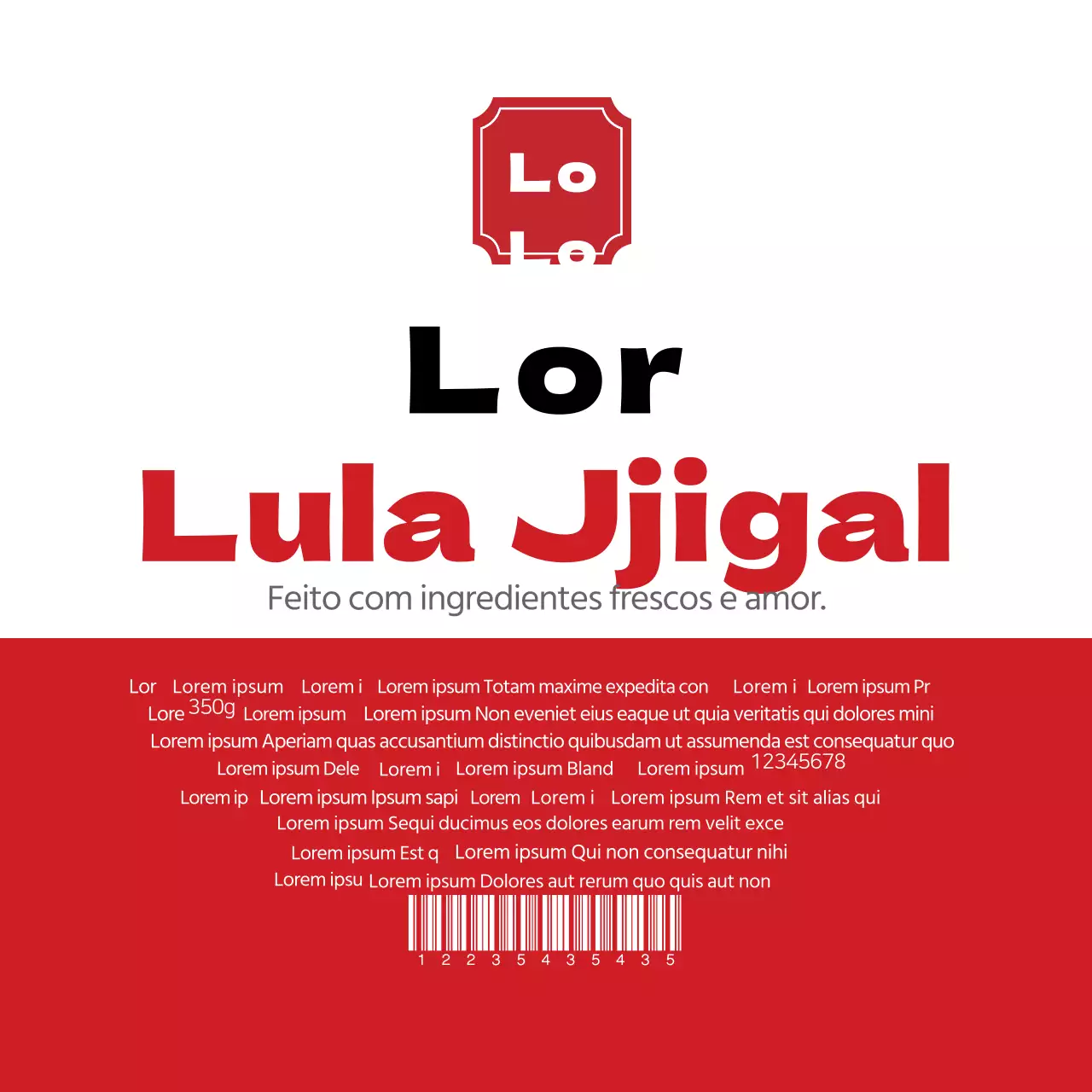 Rótulo de carne seca de lula doméstica