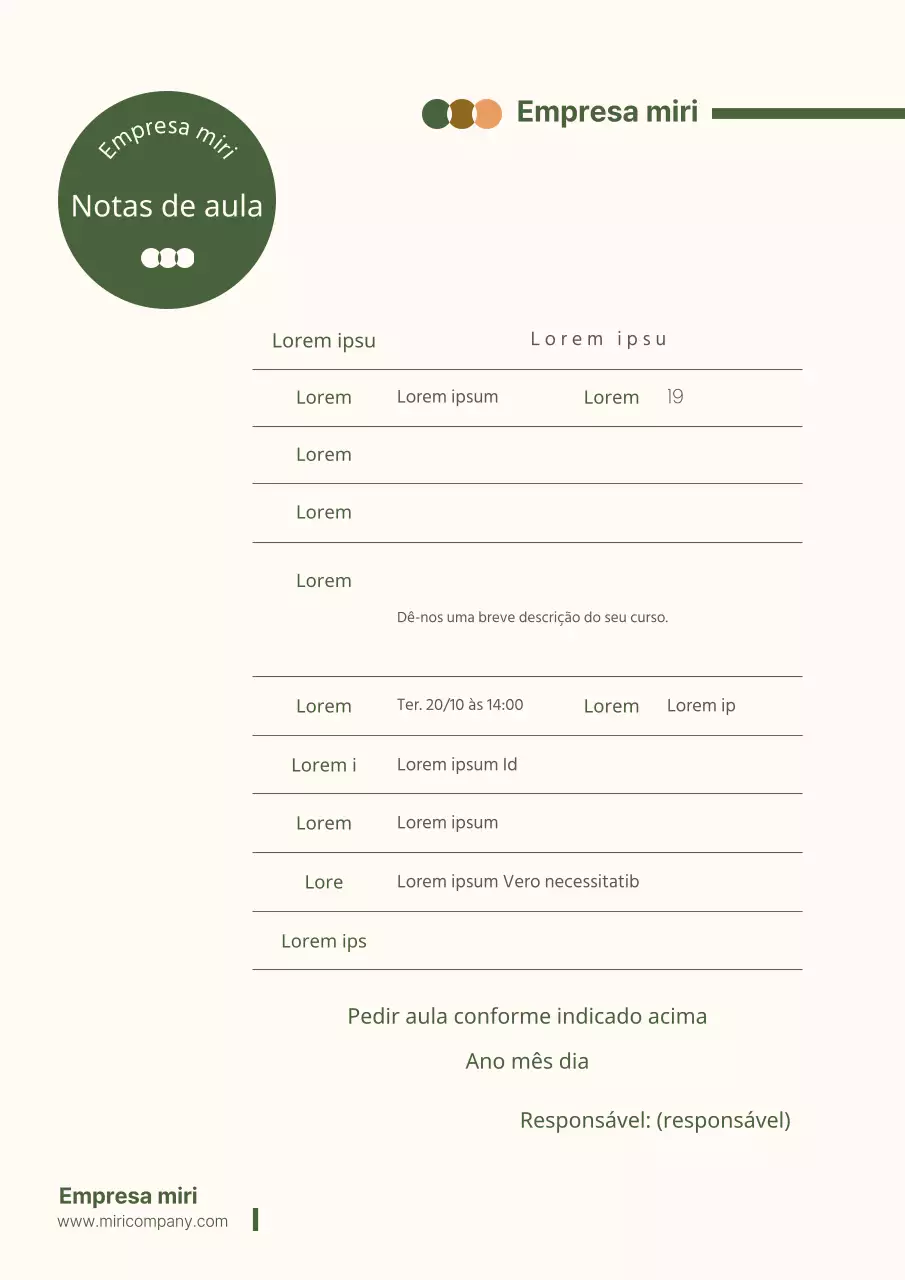 Formulário de pedido Green Simple
