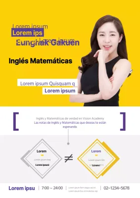 Promoción escolar sencilla con formas amarillas