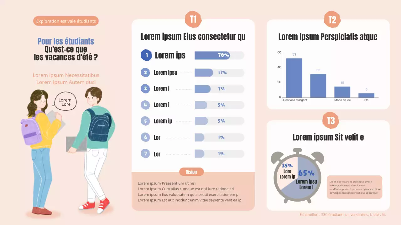 The Pink Pencil Concept College Summer Vacation Survey Infographic (en anglais)