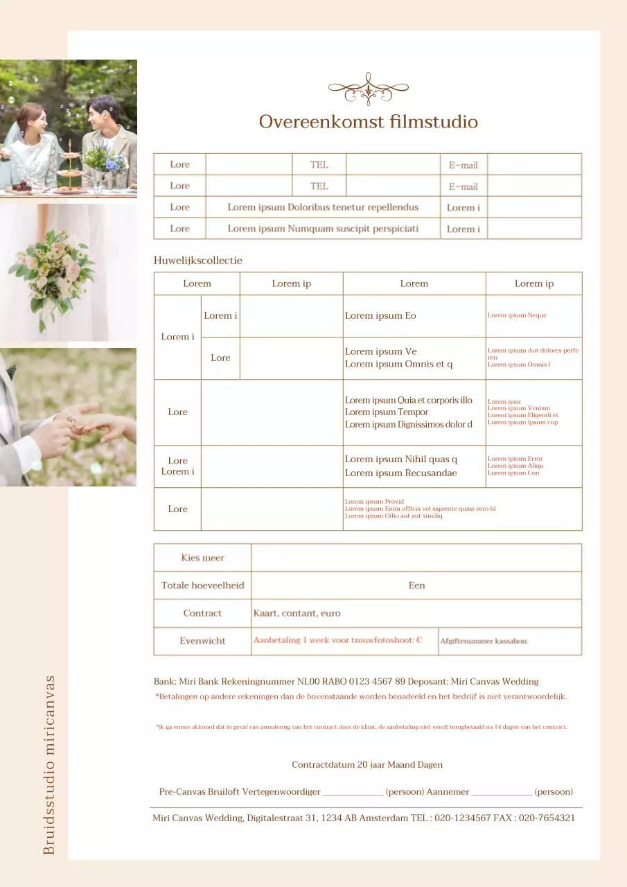 Beige beeld contract