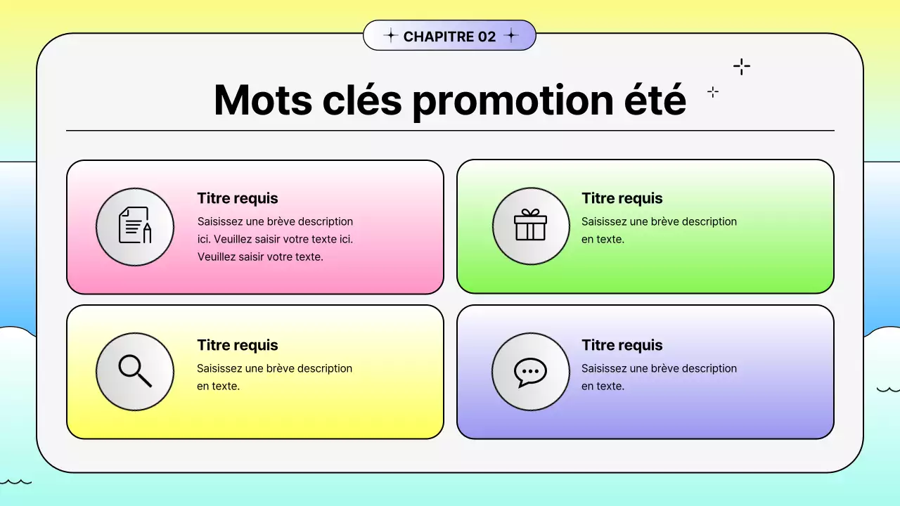 Promotion estivale de formes dégradées aux couleurs vives