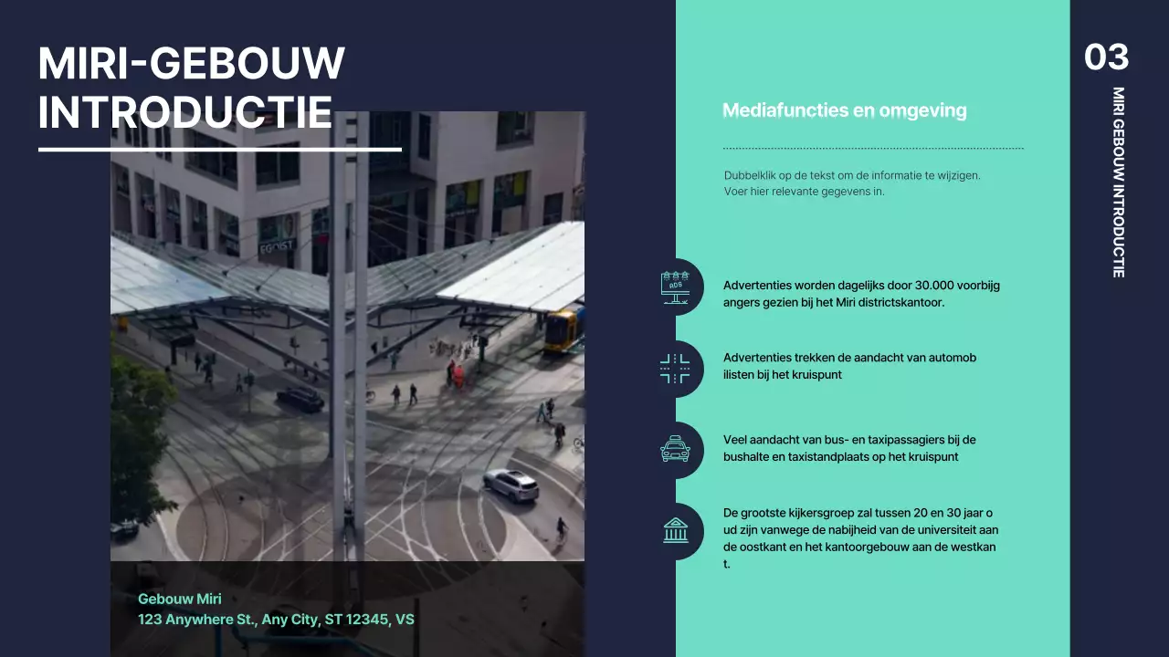 Mediavoorstellen in mint- en marinetinten