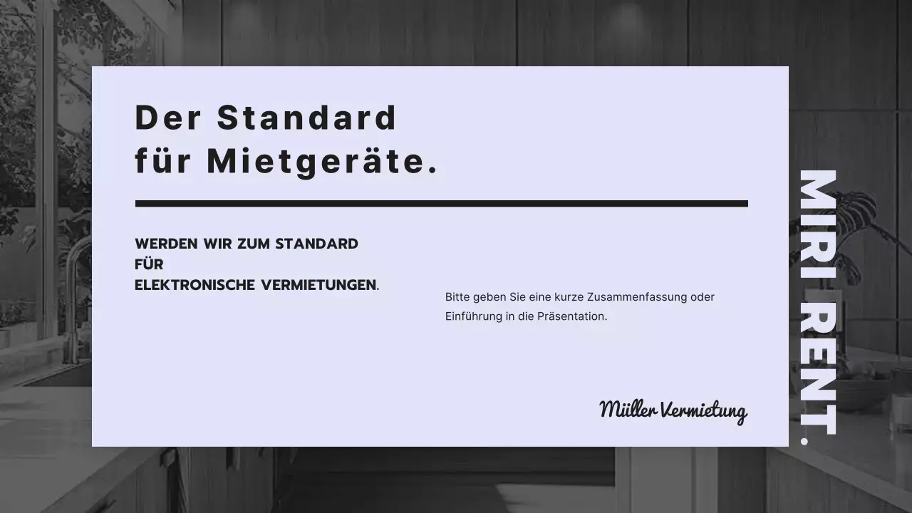 Sauberes und modernes Angebot für die Gerätevermietung mit lilafarbenem Hintergrund