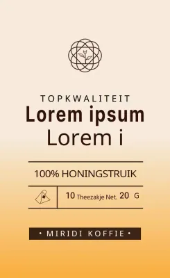 Geel geïllustreerd cafe honing thee label