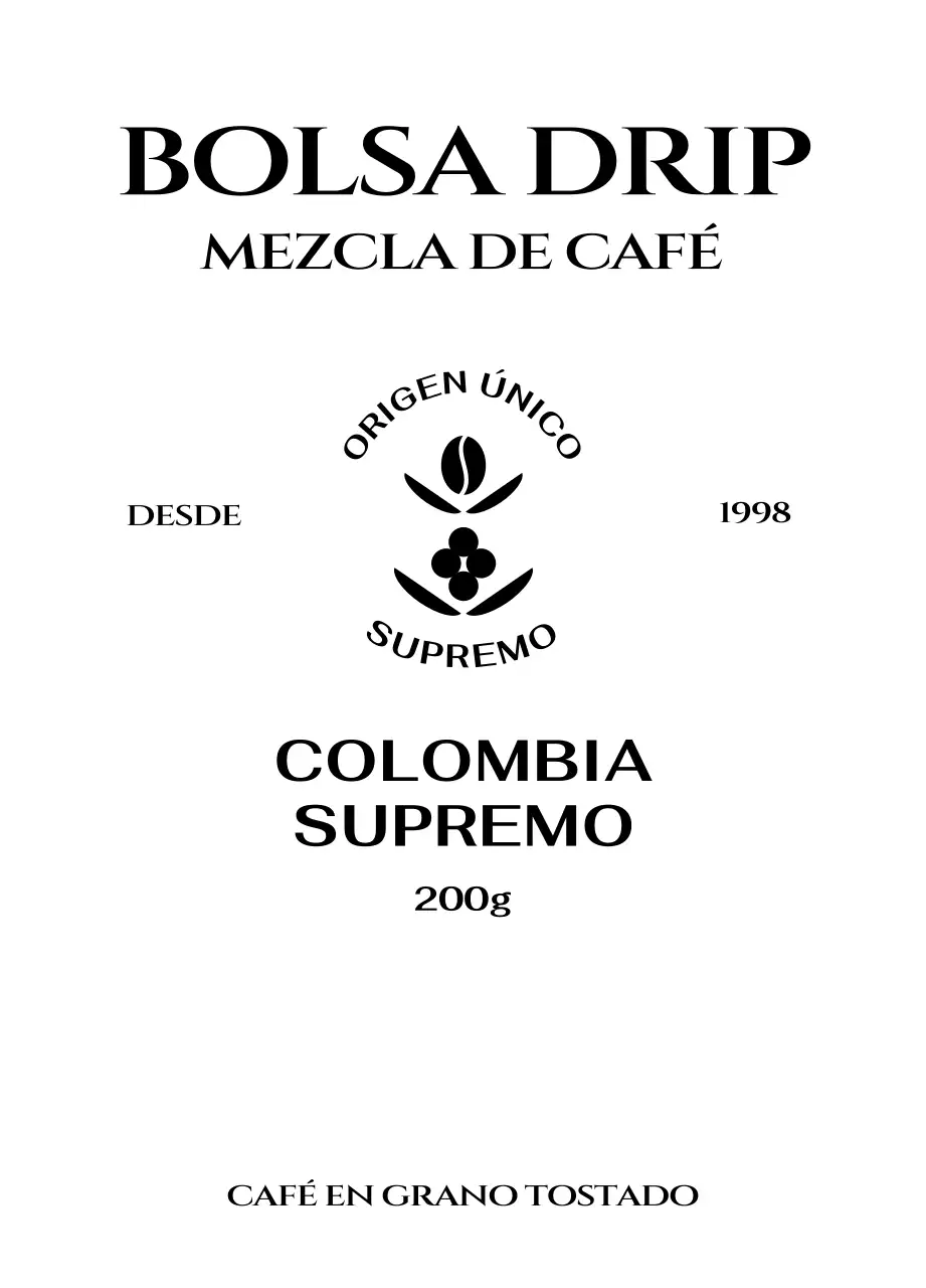 Bolsa con logotipo de café