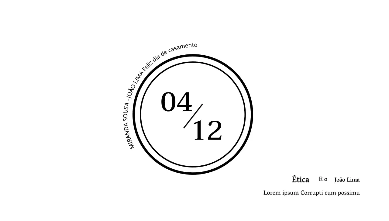 Convite de casamento primaveril e quente, envelope de cartão postal com texto preto e ilustração circular
