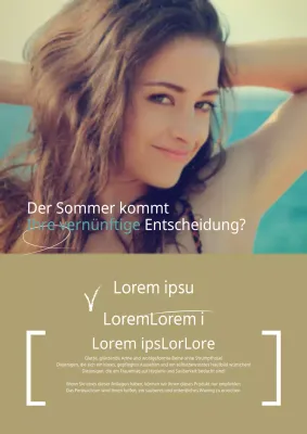 Werben Sie für Ihr Waxing-Geschäft mit einem goldenen Foto einer Frau am Strand