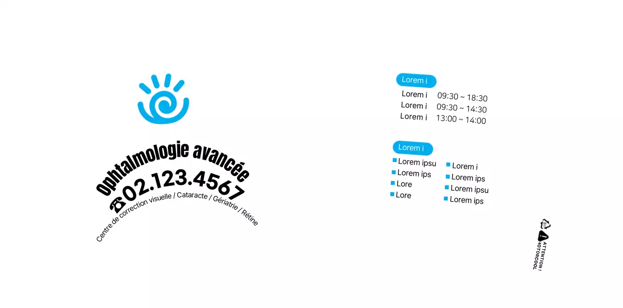 Style épuré en noir et bleu pour présenter et promouvoir votre pratique