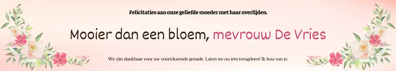 Haar ouders, Hee-yeon en Hee-yeon Ko, creëerden een warme gradiëntachtergrond met boeketillustraties en kalligrafie.