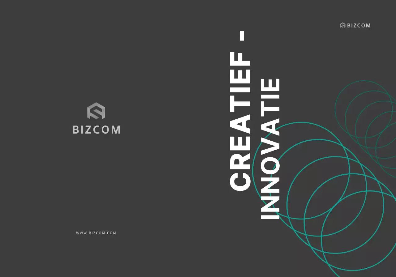 Eenvoudige bizcom bedrijfspromo met zwarte en grijze tekst en illustraties