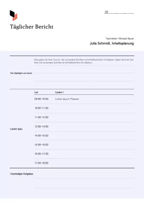 Saubere, weiß-beigefarbene tägliche Aufgabenberichte