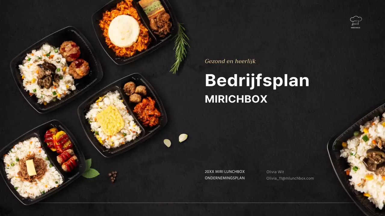 Ondernemingsplan voor een zwart lunchboxbedrijf in het Engels