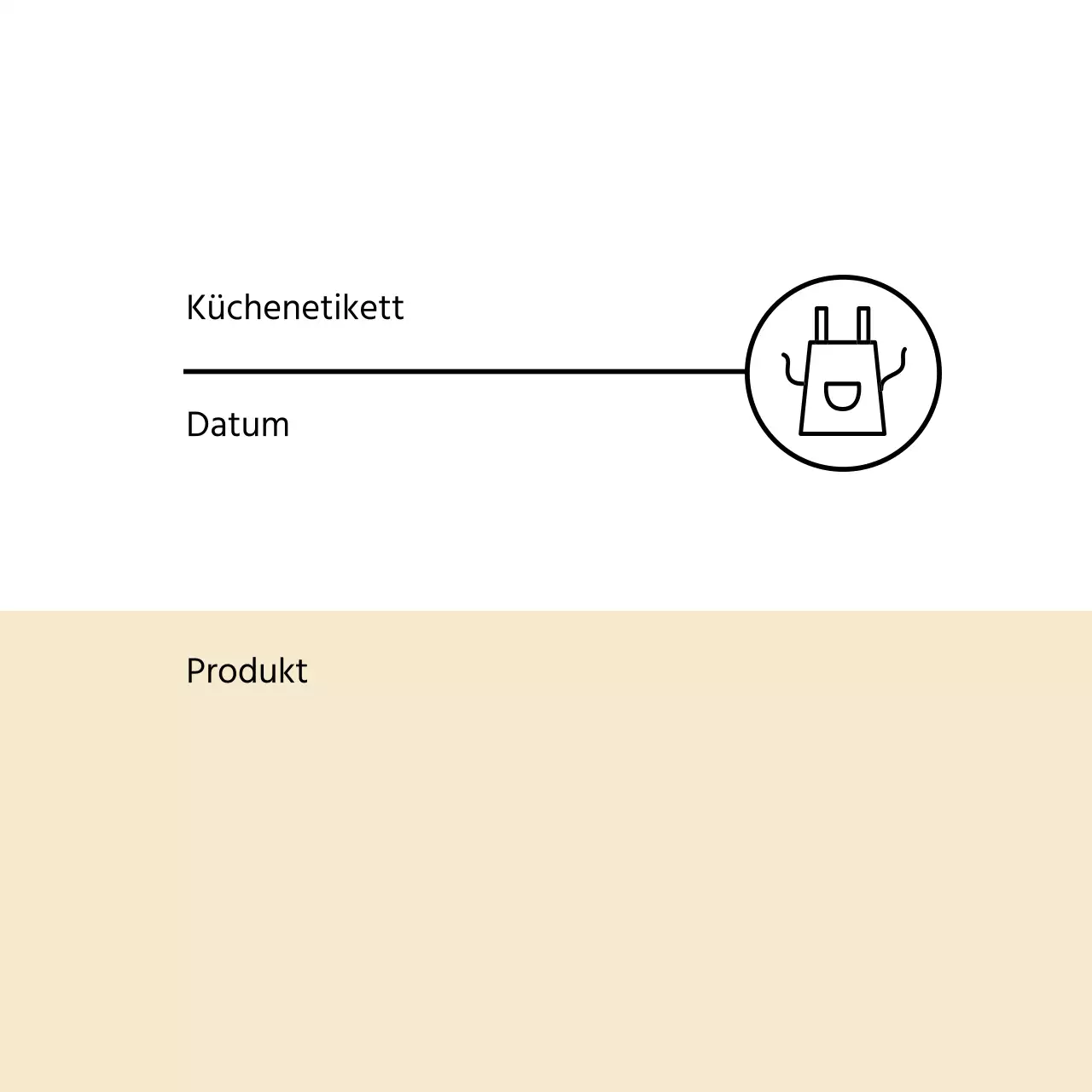 Weiß-beige zweifarbiges einfaches Küchenetikett