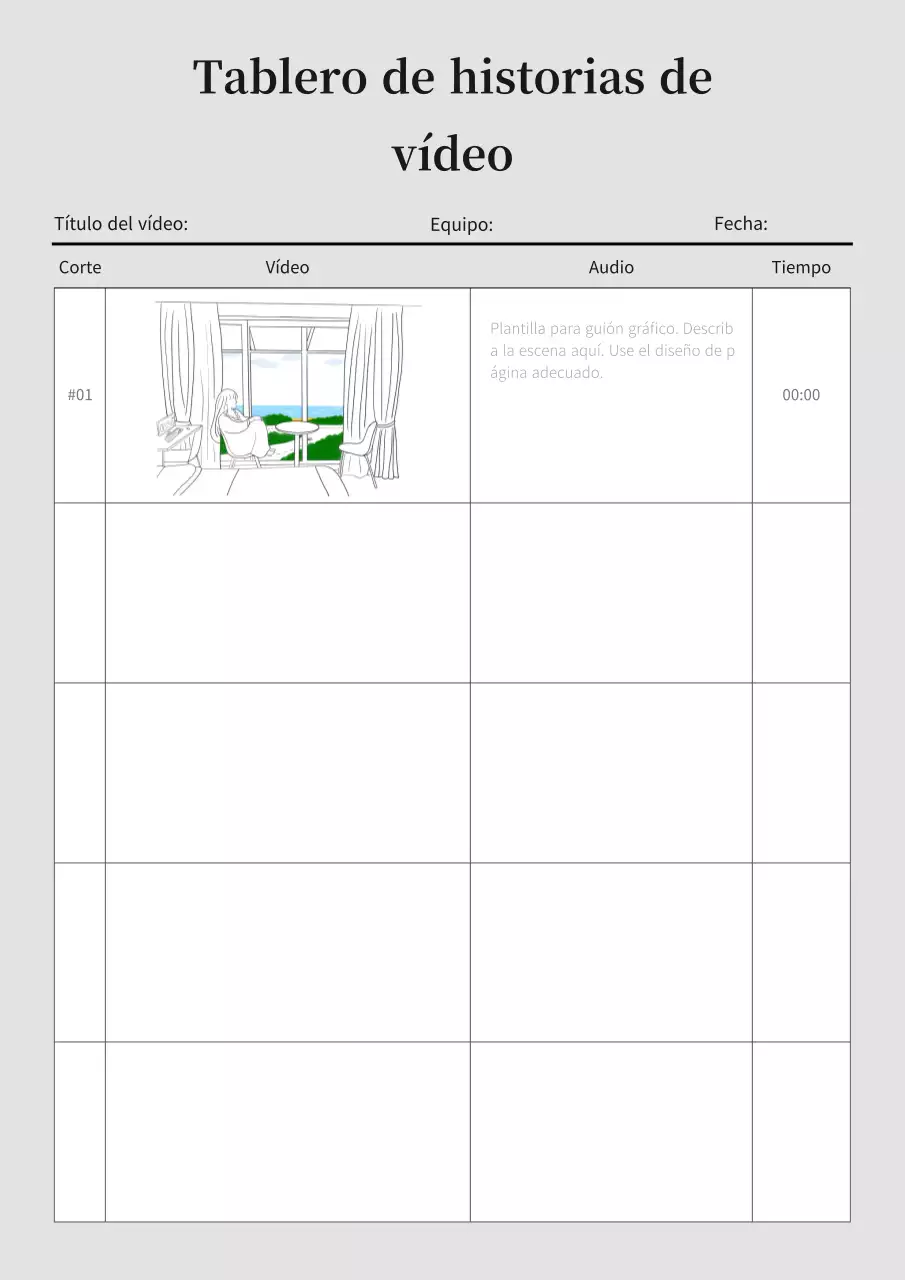 Storyboard del vídeo de Grey's Simple