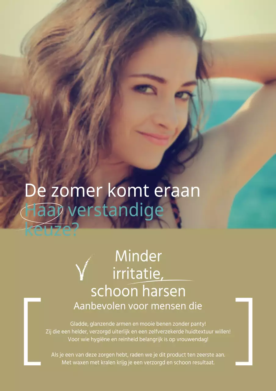 Promoot je waxing shop met een gouden foto van een vrouw op het strand