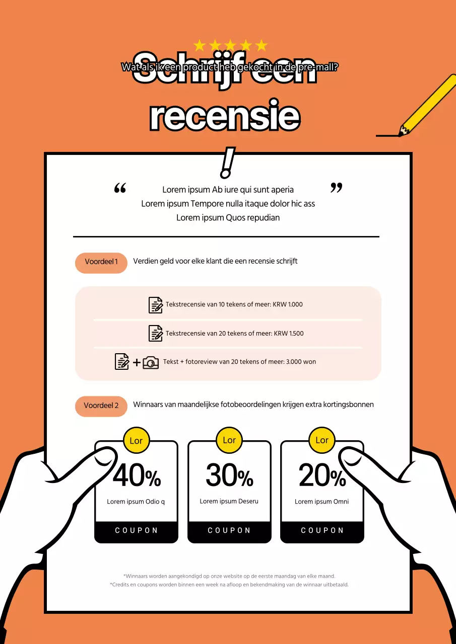 Oranje Geel Strak gelijnd beoordelingsevenement