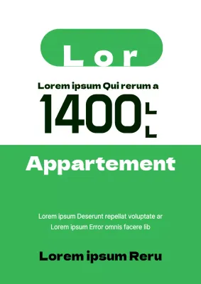 Prospectus simple pour la vente d'un appartement de luxe avec des accents verts