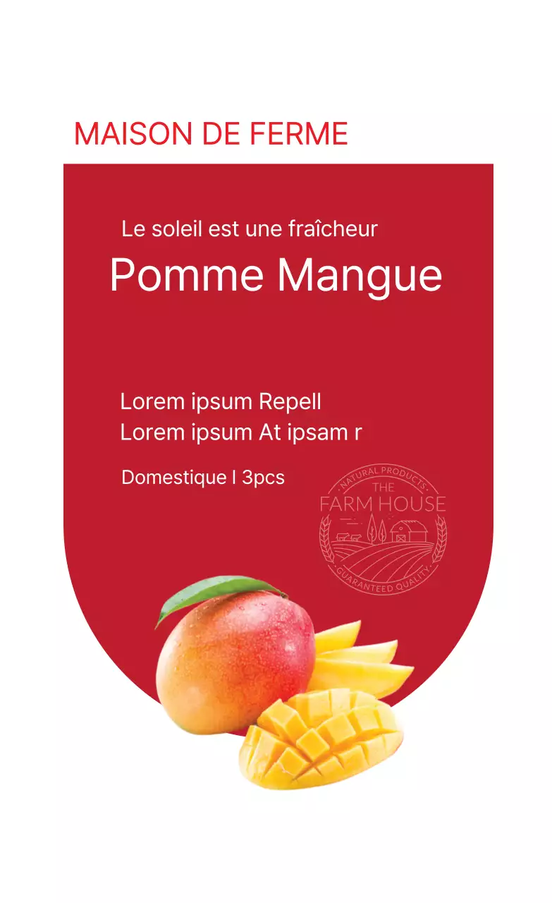 Étiquette de produit pomme-mangue