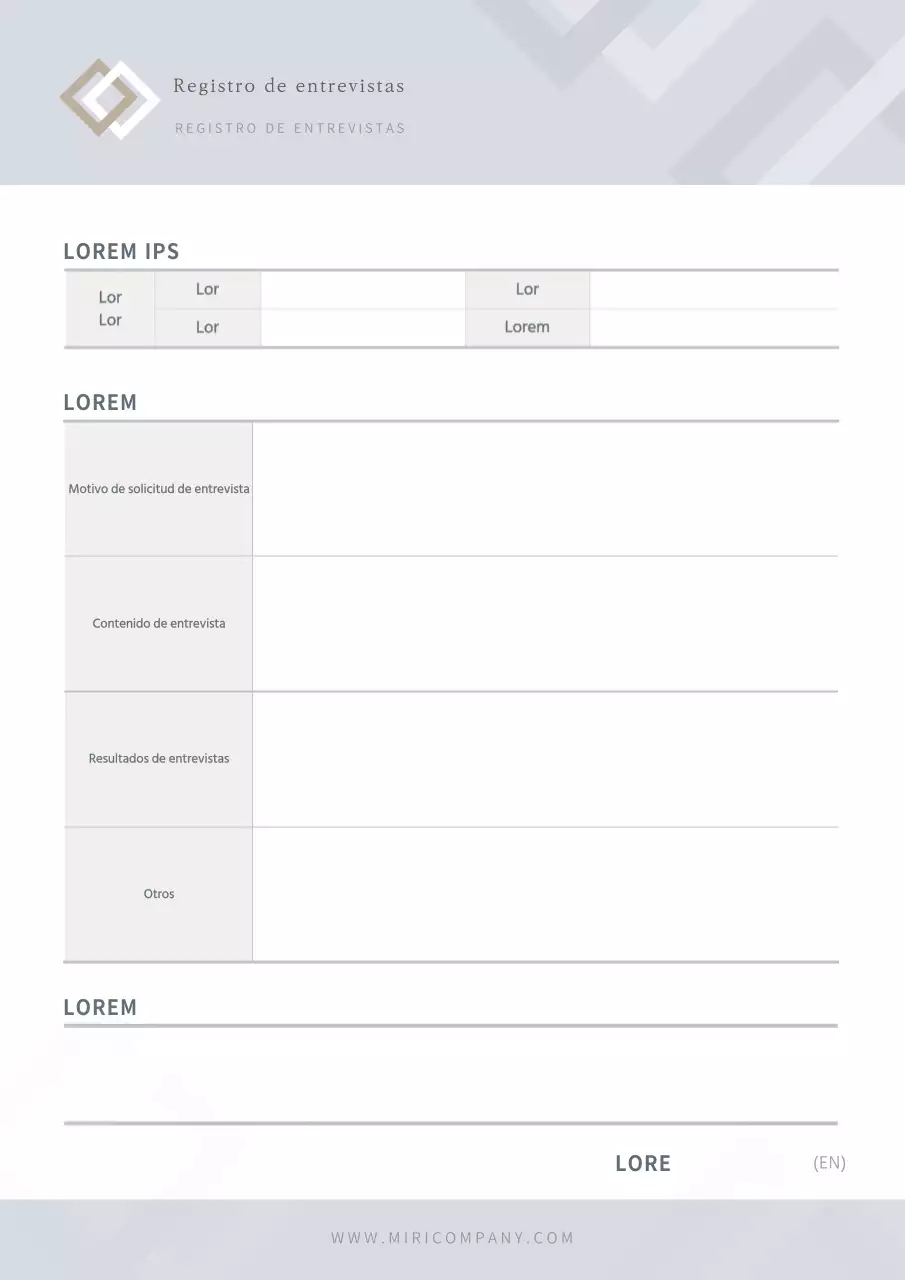 Cuaderno de entrevistas con documentación corporativa gris sencilla