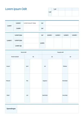 Eenvoudige Blue driemaandelijkse winst- en verliesrapportage documentatie