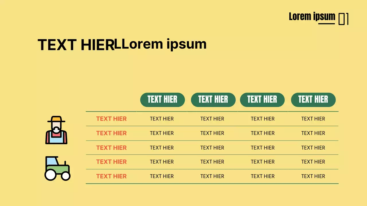 Niedlicher Konzepttisch in Gelb und Grün