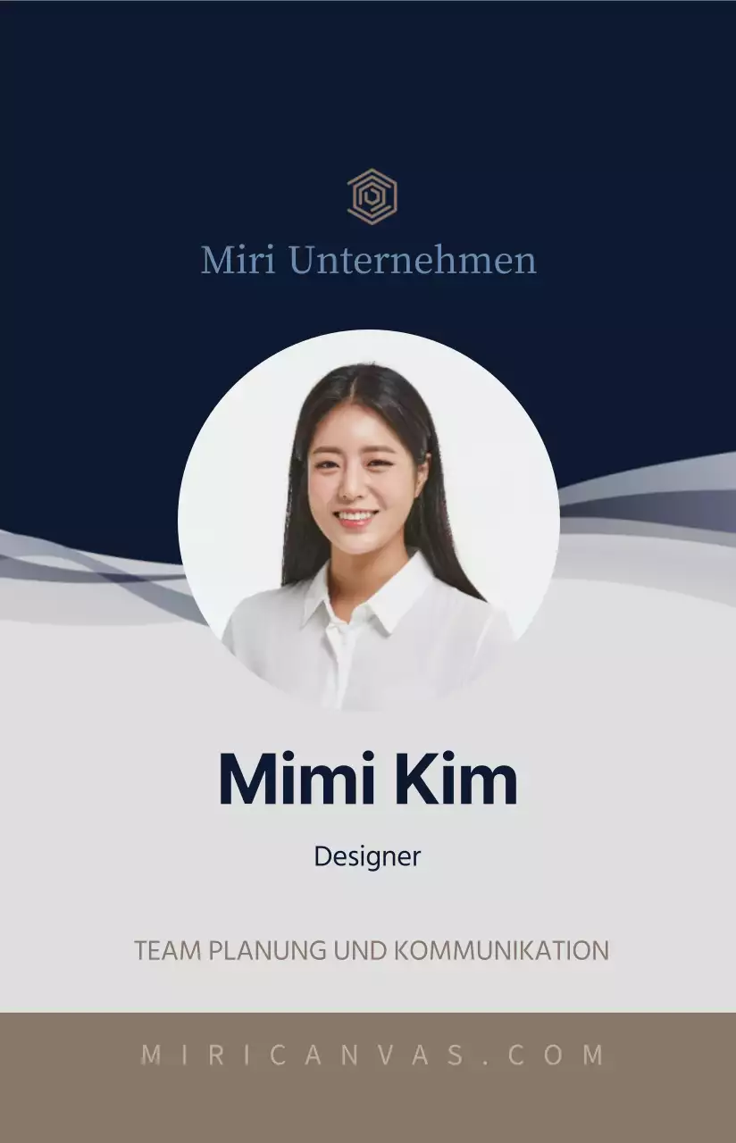 Ein einfaches Layout in Marineblau und Grau mit einem Tempelzertifikat