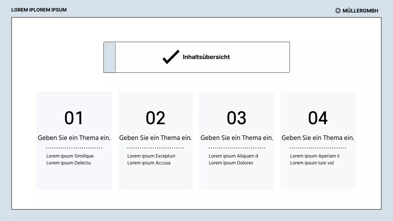 Saubere Geschäftsberichte in Hellblau und Schwarz