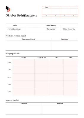 Schone maandelijkse werkrapporten in wit en beige