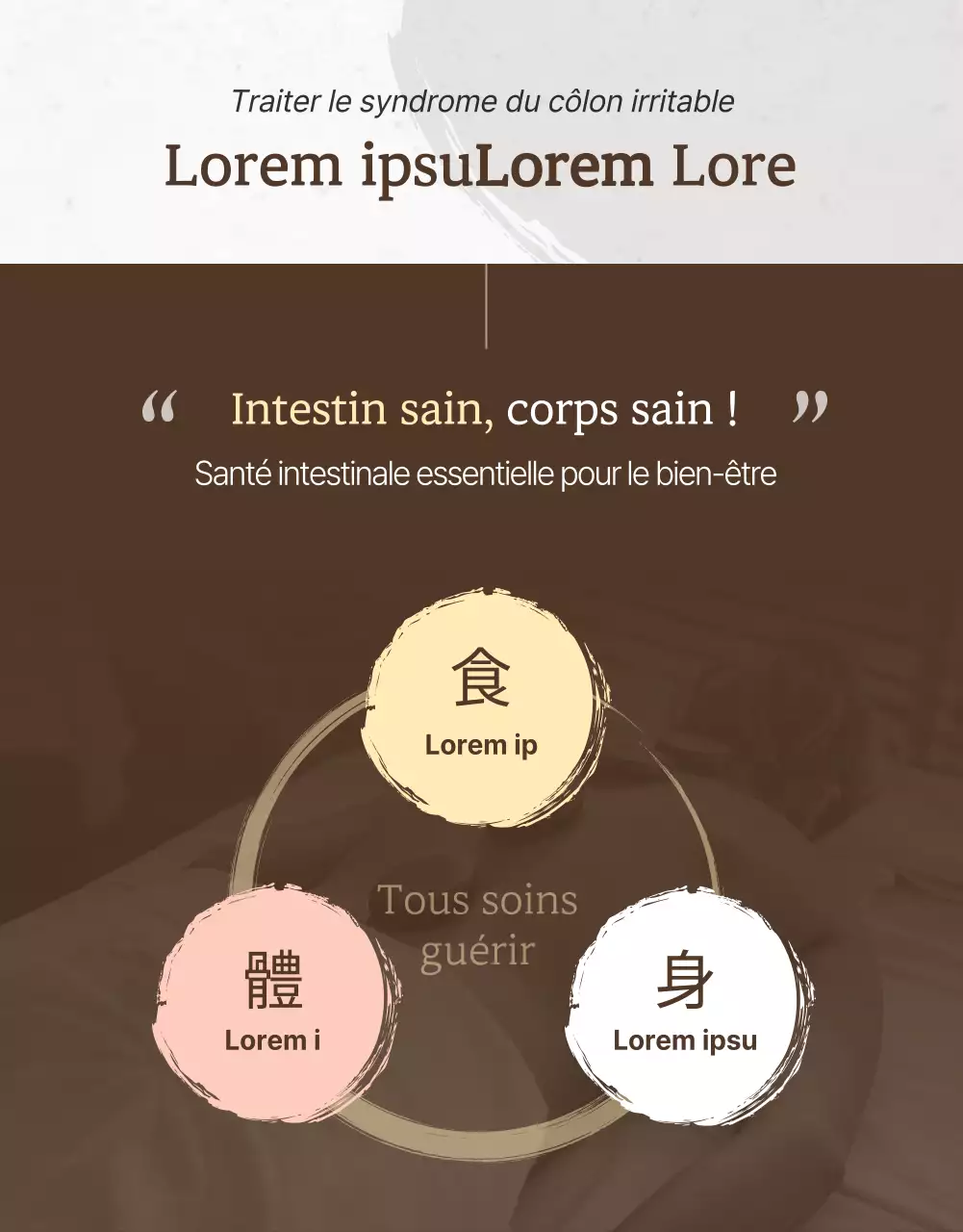 Traitement du syndrome de l'intestin irritable dans une clinique orientale de couleur brune en détail