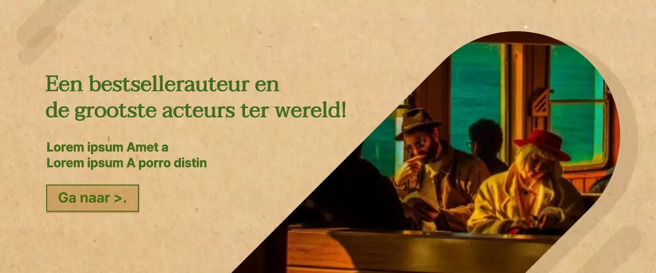 Promoot een groen en bruin papier textuur concept luisterboek