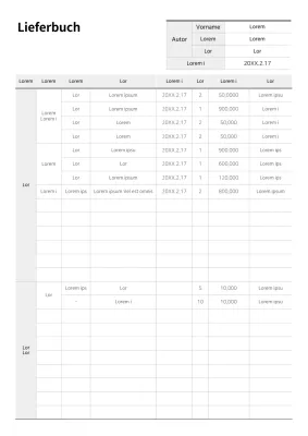 Grundlegende einfache Formatierung des Bestandsverzeichnisses