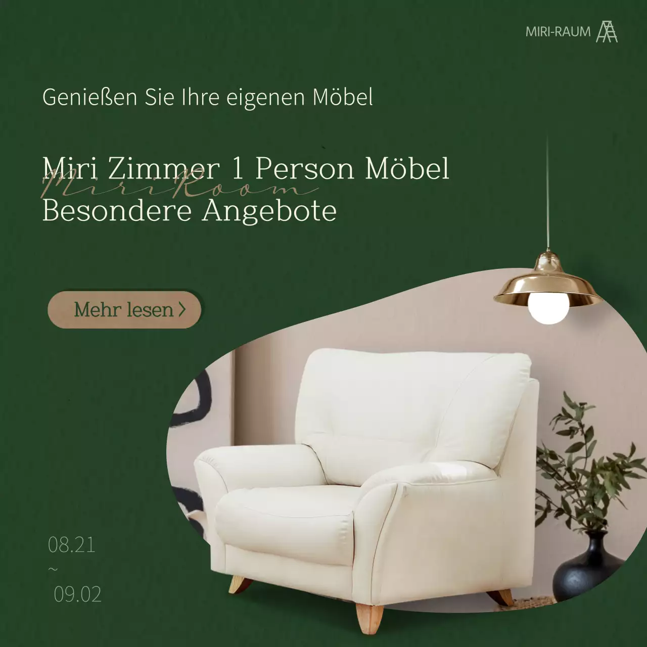 Sparen Sie bei Innenräumen in Grün- und Brauntönen