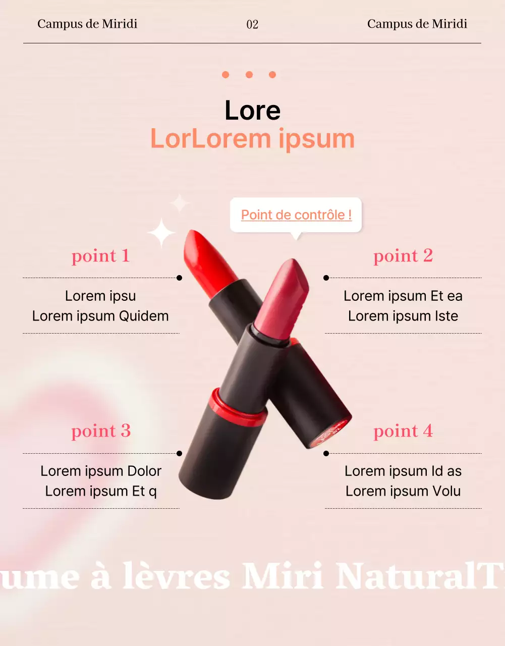 Page de lancement beauté mettant en avant des modèles de rouges à lèvres roses et concept Instagram.