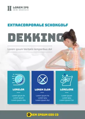Blauwe fotografie en lijnpictogrammen Schoon concept orthopedisch thema