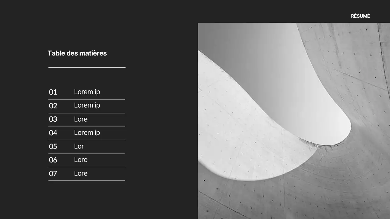 Un profil d'entreprise simple en noir et blanc