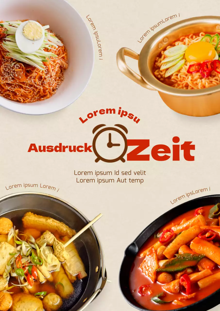 Einführung eines legeren japanischen Menüs mit roten Akzenten