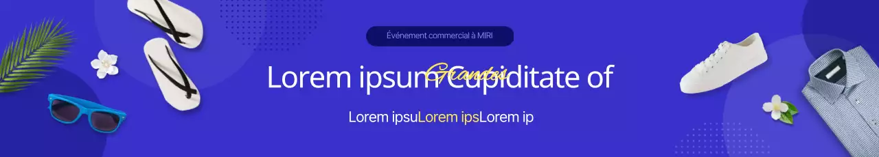 Faites la promotion de votre événement de shopping estival avec un simple concept bleu