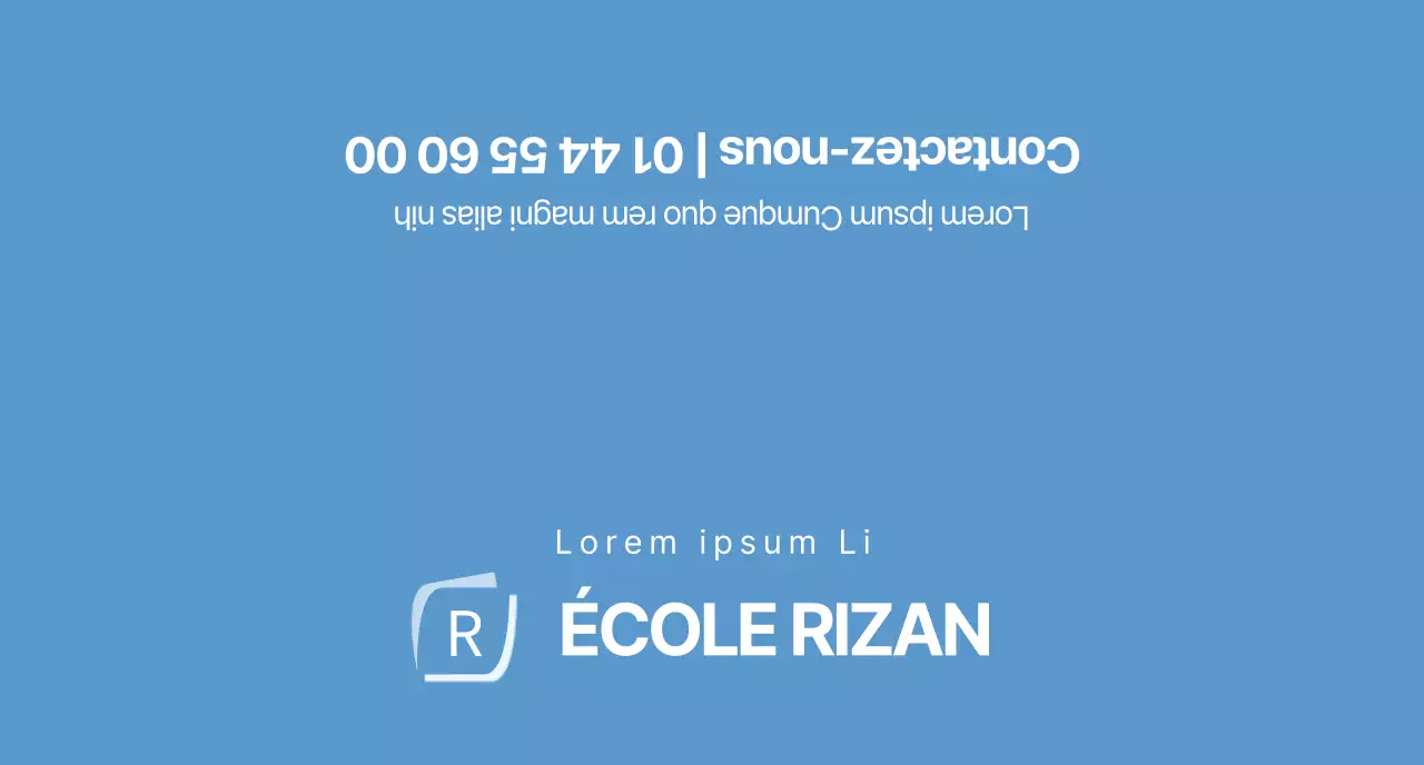 Lizian School bleu clair simple pour la promotion de l'école.