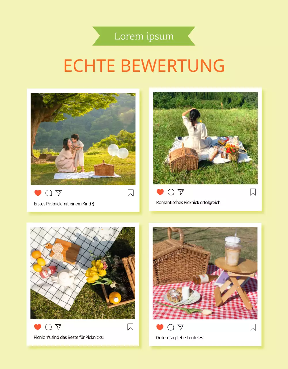 Leuchtend grüne Picknickvermietung Details