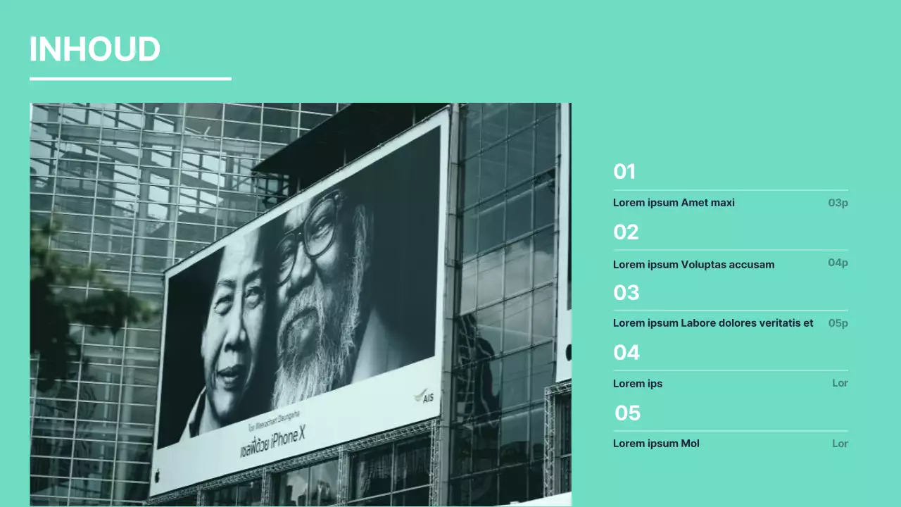 Mediavoorstellen in mint- en marinetinten