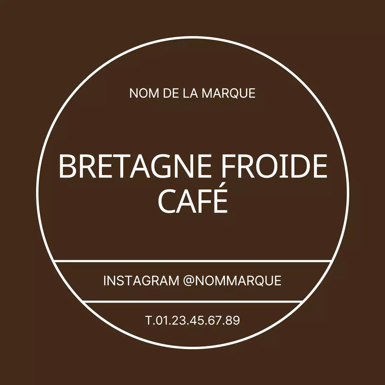Cadre simple marron Cercle café