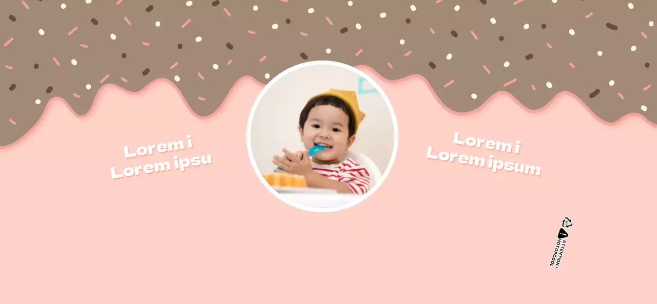 Illustration d'un dessert rose et blanc pour l'anniversaire d'un enfant