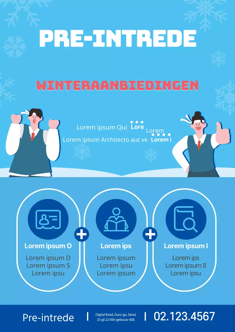 Rood Blauw Winter Illustratie Toelatingen School Promotie