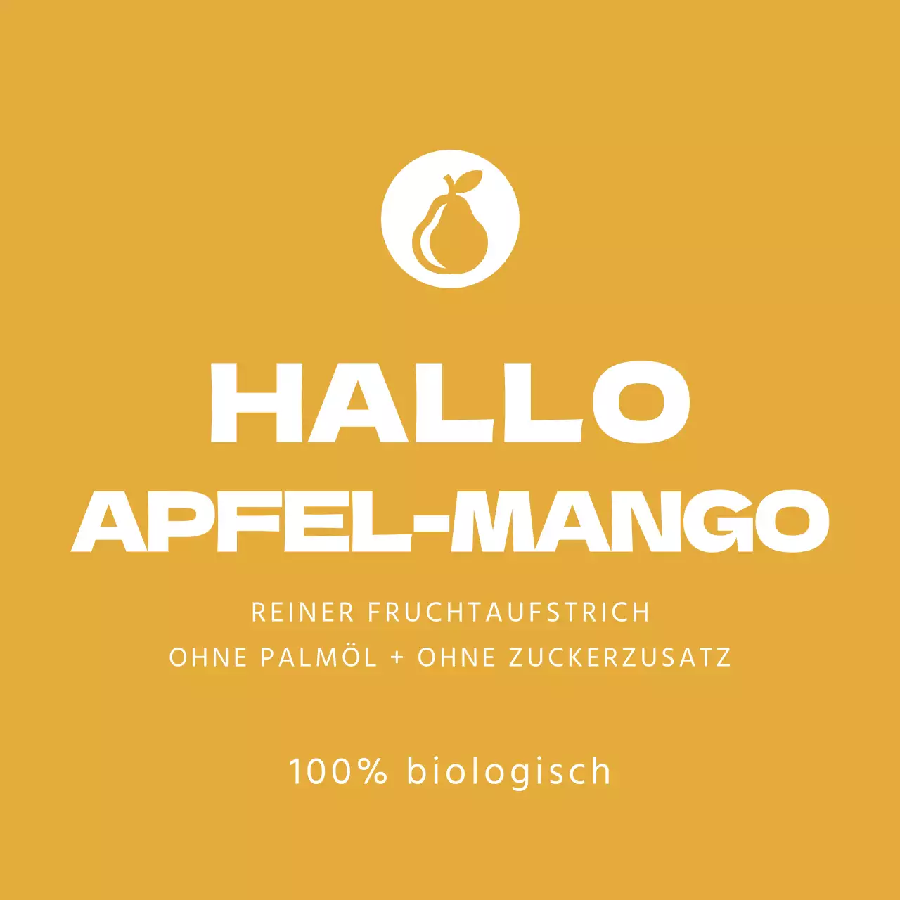 Apfel-Mango-Konfitüre Etikett