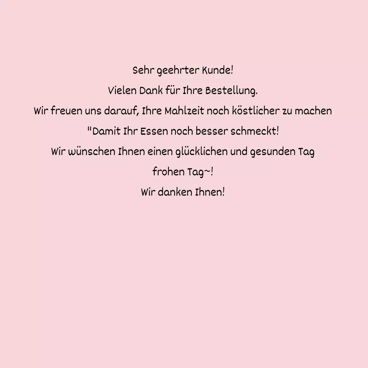 Dankeschön-Aufkleber für die Lieferung