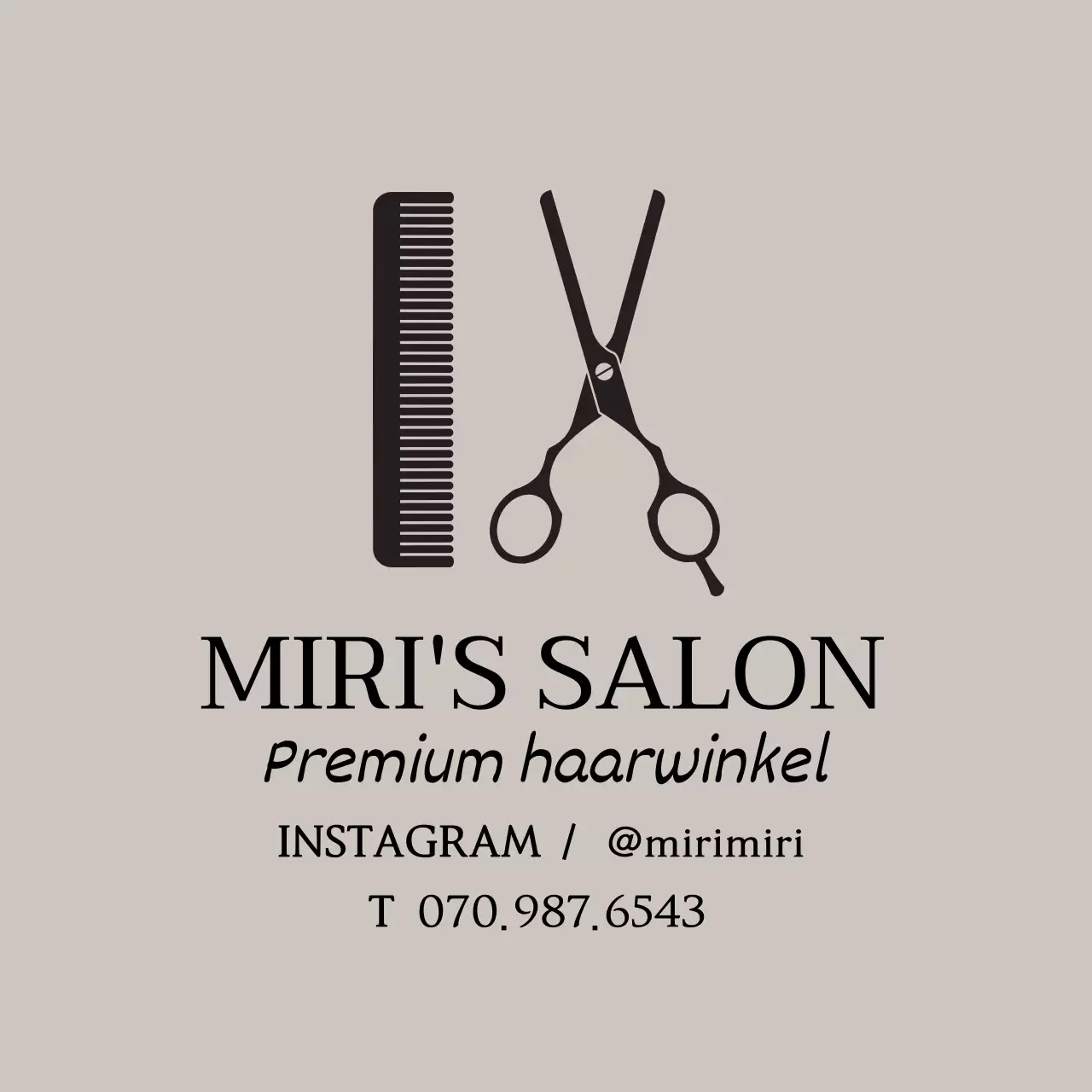 Beige zwarte illustratie kapsalon schoonheid promotie