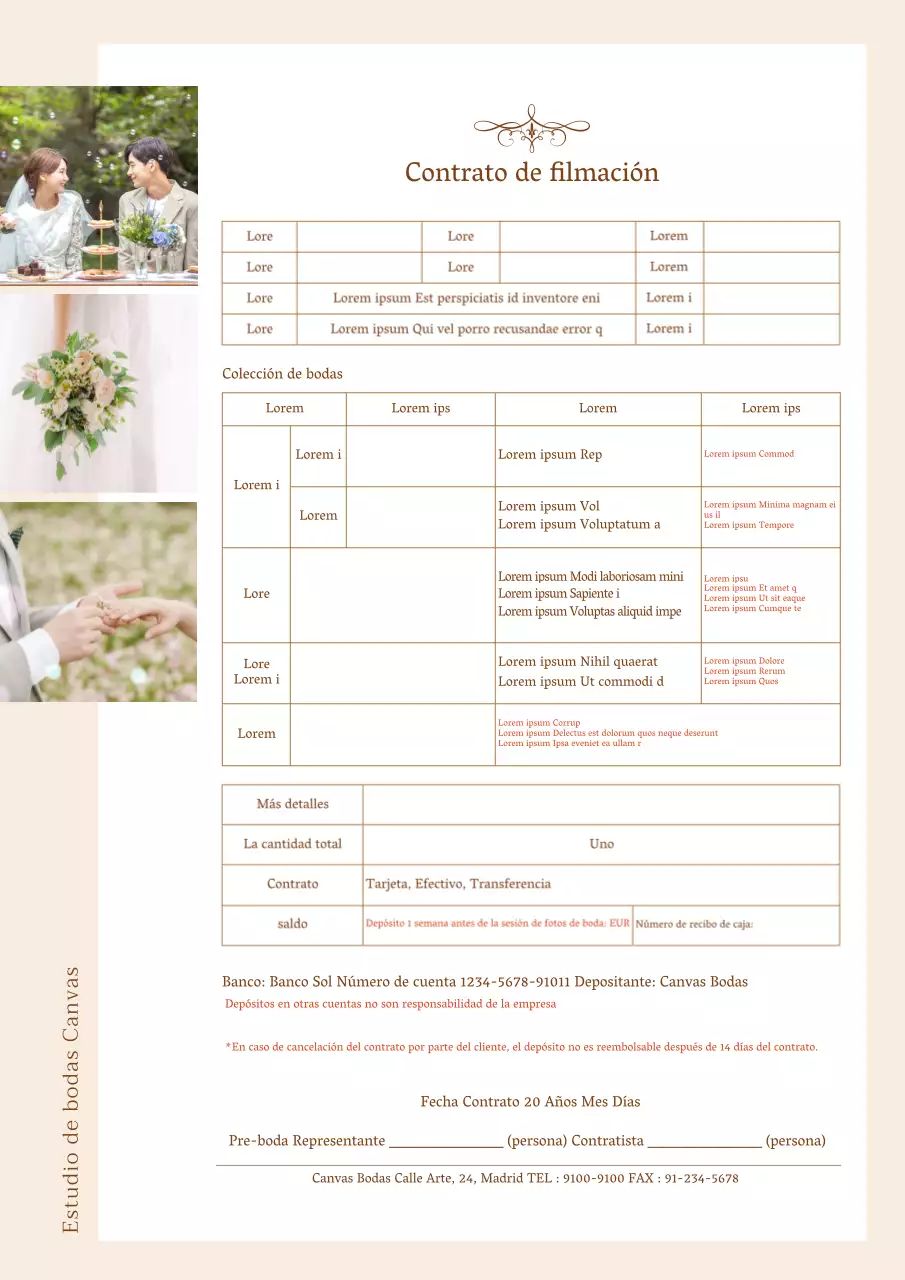 Contrato de imagen beige