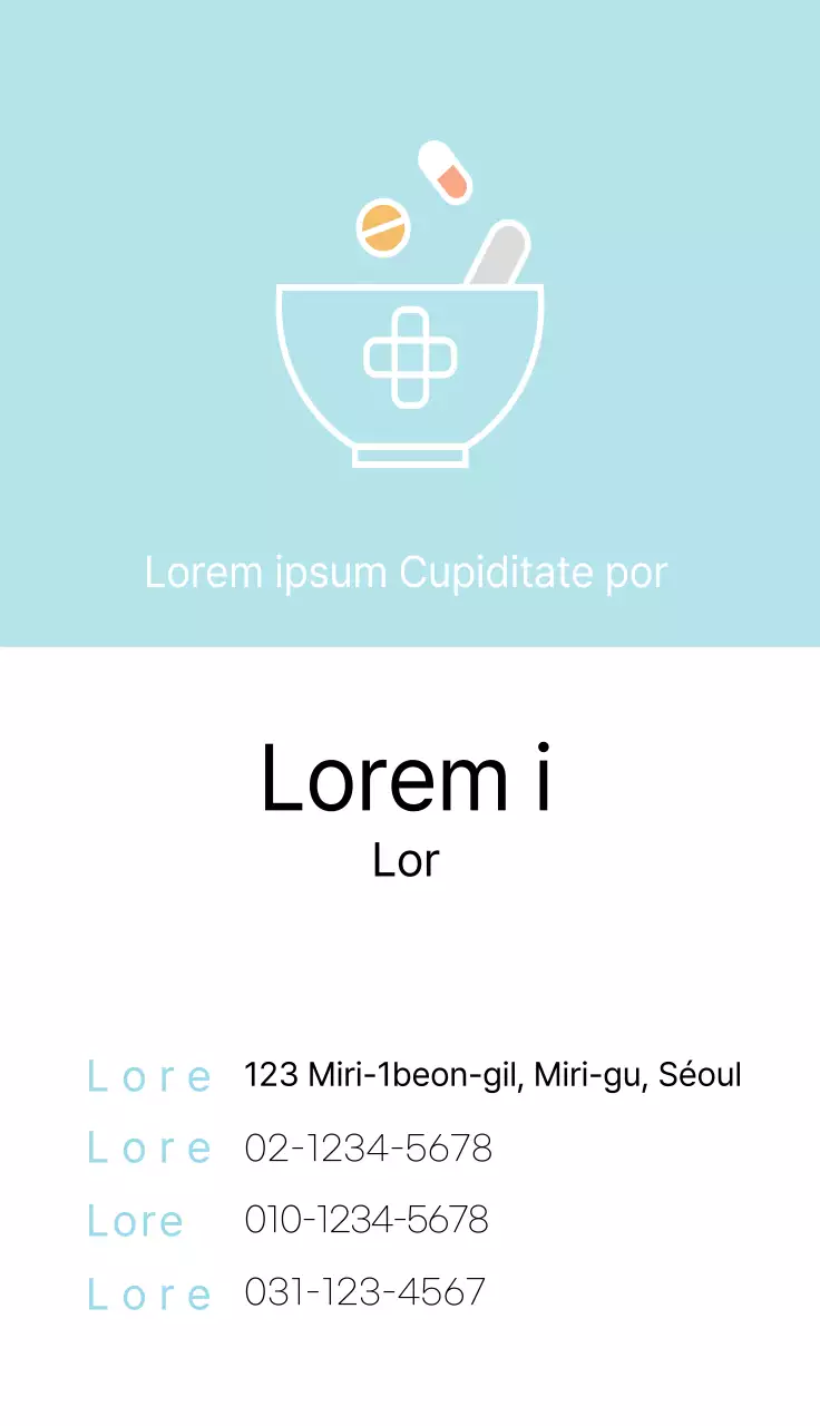 Cartes de visite pré-pharmacie